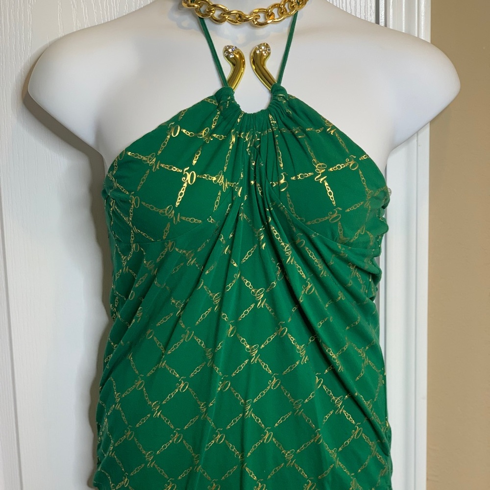 🎈Gold & Green top